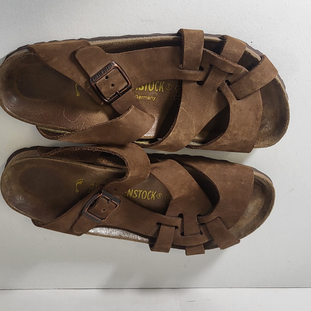 Birkenstock Brown Suede Strappy Flat Sandals